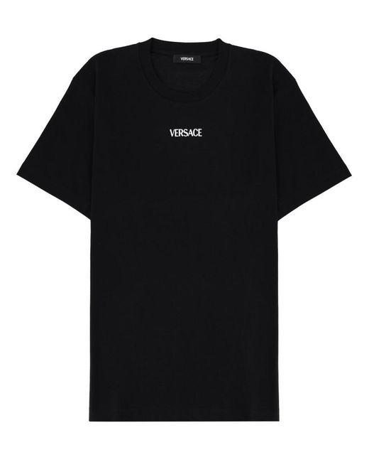 Versace Men's Black T-Shirt With Logo