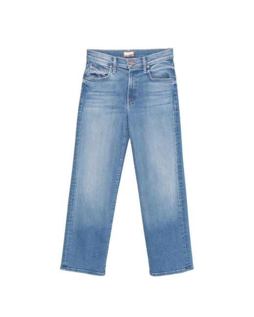 Mother Blue The Mid Rise Rambler Straight Denim Jeans
