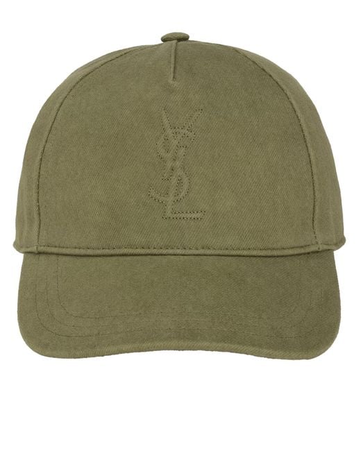 Saint Laurent Green Cappello Da Baseball Cassandre for men
