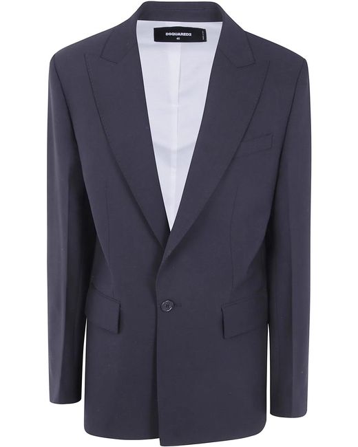 DSquared² Blue Wool Over Jacket