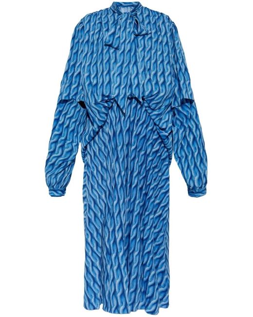 Balenciaga Blue Printed Dress