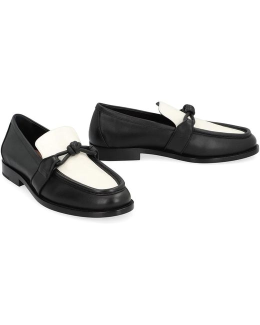 Bottega Veneta Black Astaire Leather Loafers