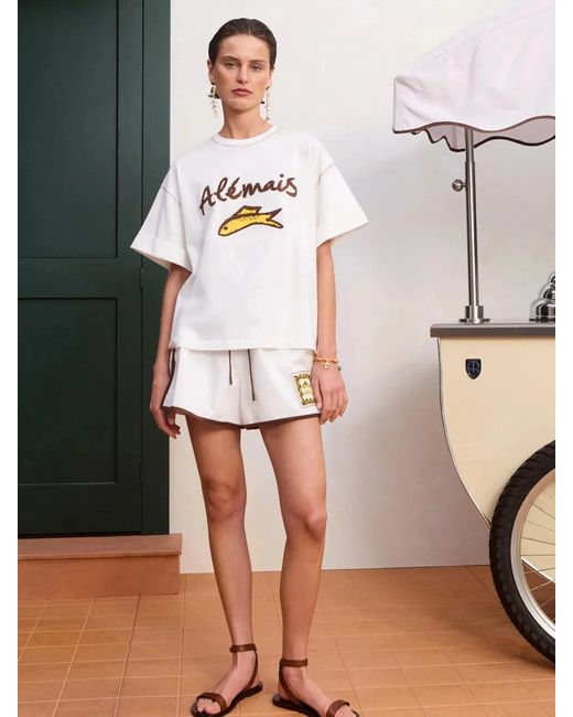 ALÉMAIS White Scuba Cuffed Tee