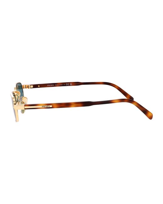 Prada Blue Petrol Acetate + Metal Sunglasses for men