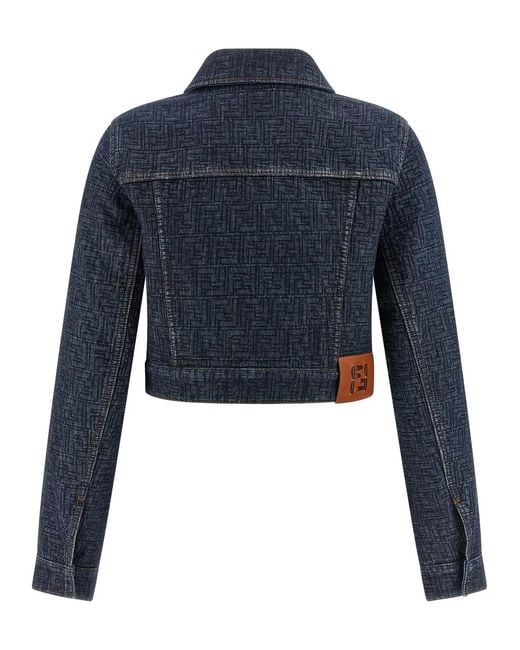 Fendi Blue Ff Denim Bolero Jacket