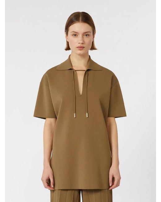 Max Mara Natural Blouse With Short Sleeves