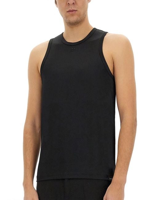 Courreges Black Tank Top for men
