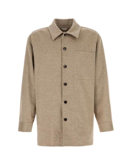 Bottega Veneta Natural Cappuccino Flannel Shirt for men