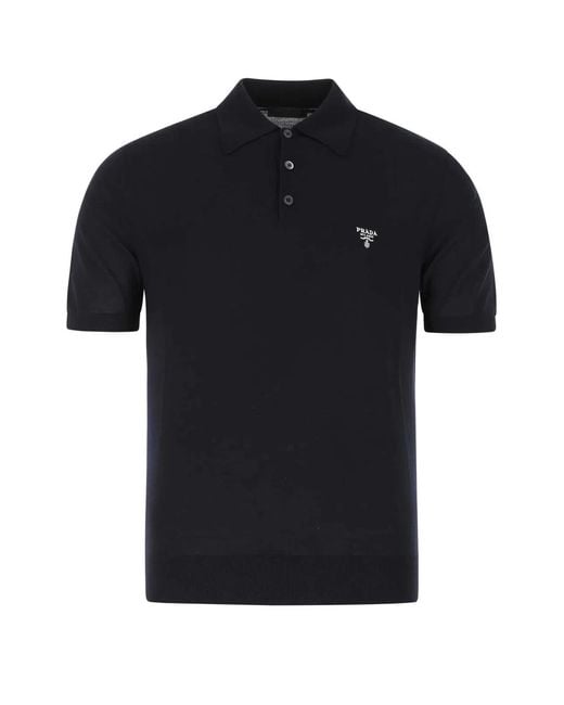 Prada Black Midnight Wool Polo Shirt for men