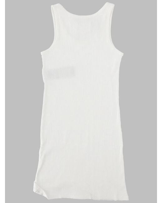 Maison Margiela White Abito Mini A Costine "Taped"