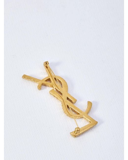 Saint Laurent Metallic Cassandre Broche