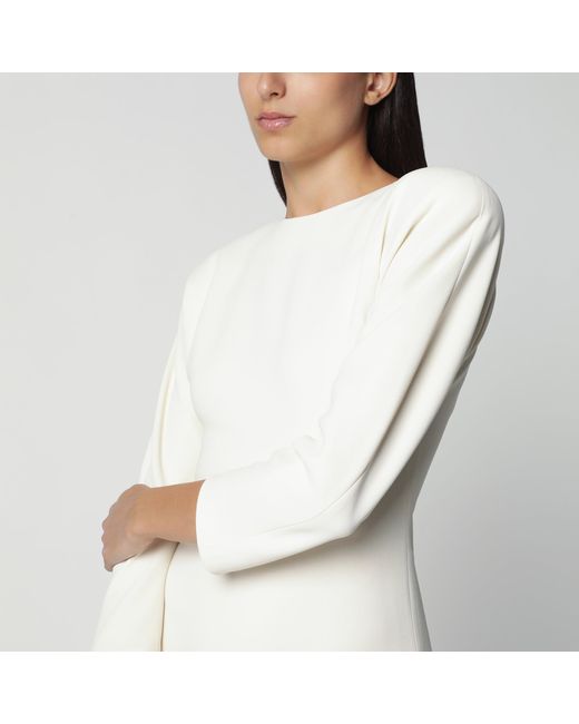 ANDAMANE White Milk Midi Dress With Rounded Shoulders