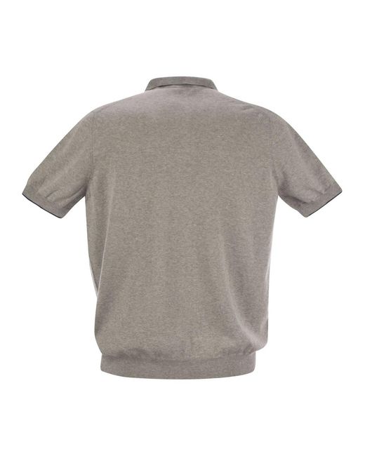 Fay Gray Cotton Buttonless Polo Shirt for men
