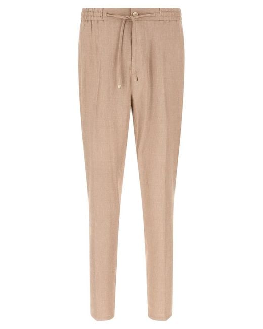 Etro Natural Flamed Linen Joggers for men