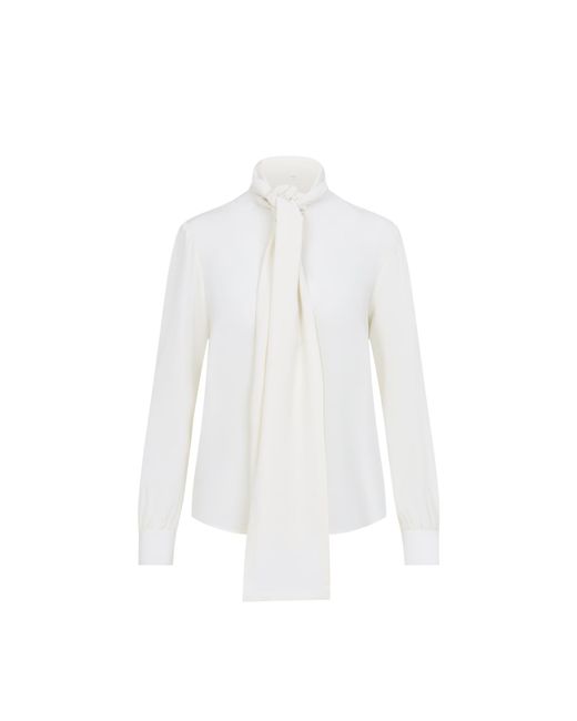 Saint Laurent White Craie Silk Bluose