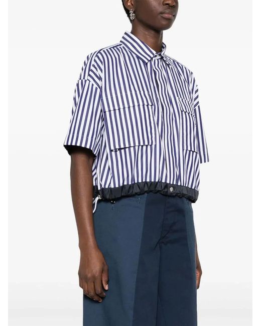 Sacai Blue Thomas Mason Cotton Poplin Shirt