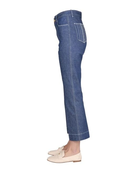 Tory Burch Blue Wide Leg Jeans