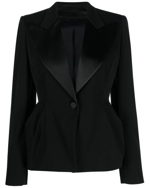 Max Mara Black Wool Single-Breasted Blazer Jacket