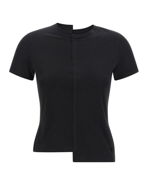 Y-3 Black Asymmetric T-Shirt