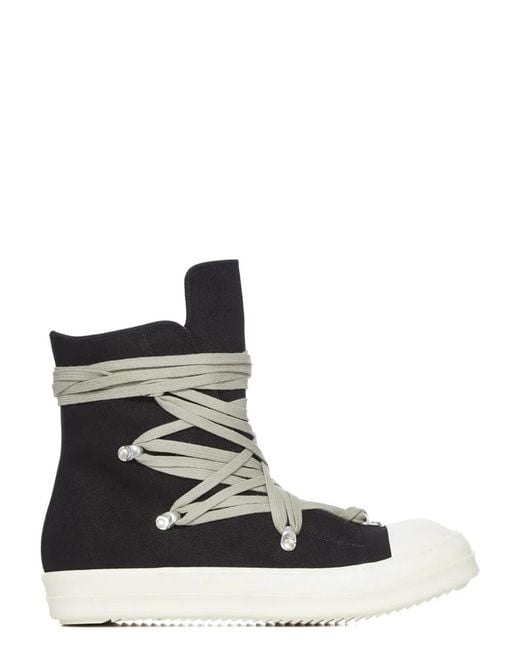 Rick Owens Black Temple Megalace High Sneakers