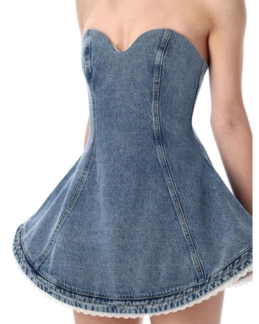 Magda Butrym Blue Denim Bustier Dress