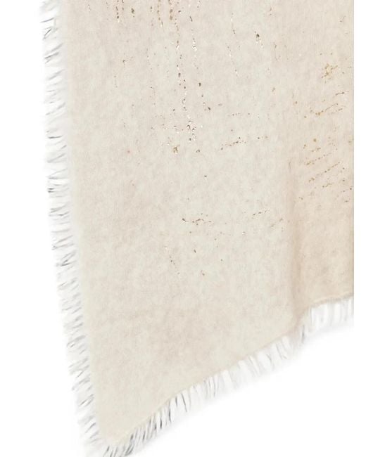 Avant Toi White Bicolor Cashmere Scarf 185X90