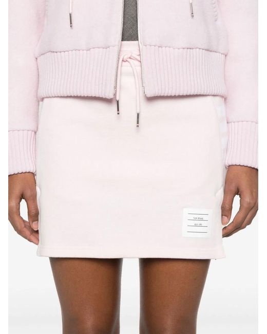 Thom Browne Pink 4Bar Cotton Mini Skirt
