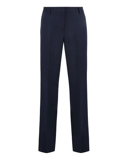 PT01 Blue Stretch Viscose Trousers