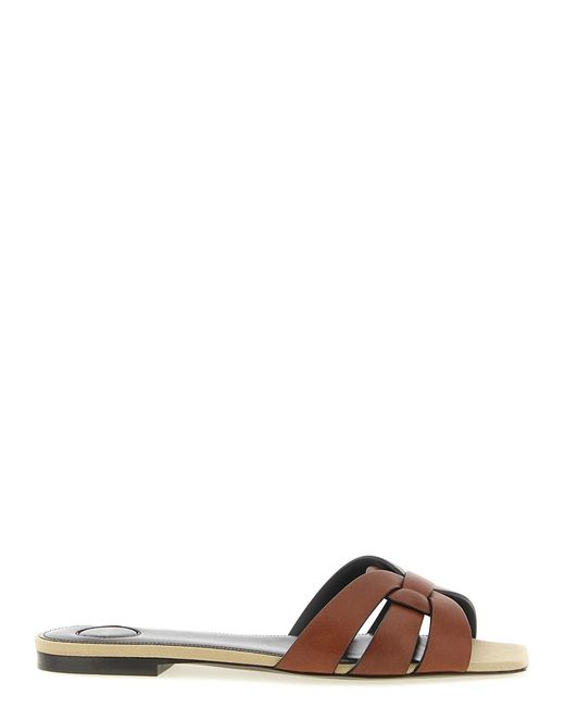 Saint Laurent Brown 'Tribute' Mules