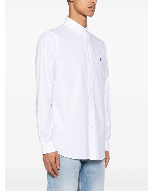 Polo Ralph Lauren White Cotton Elastane Sport Shirt for men