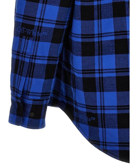 Off-White c/o Virgil Abloh Blue 'Check Flannel' Overshirt for men