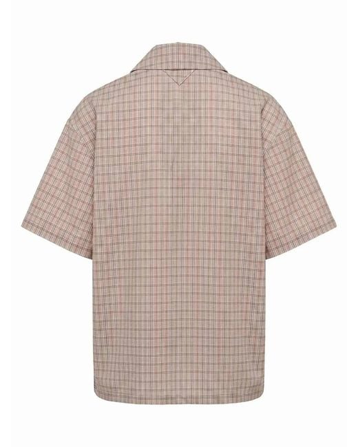 Prada Natural Madras Print Shirt