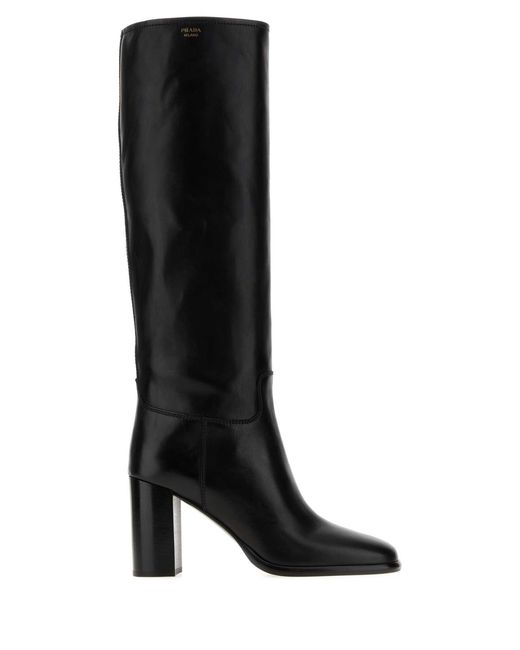 Prada Black Leather Boots