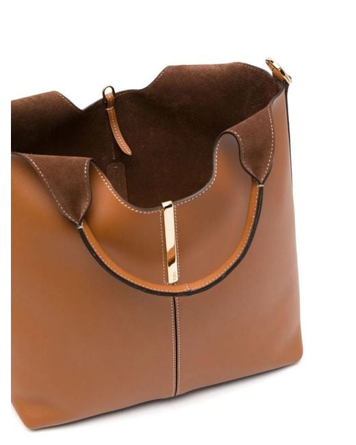 Tod's Brown Calfskin Shoulder Bag
