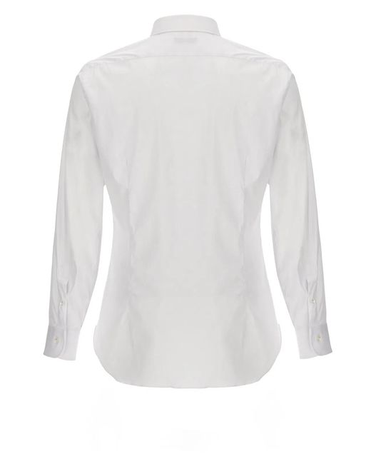 Barba Napoli White Poplin Shirt for men