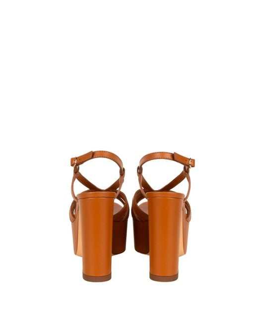 Casadei Brown Sandals With Platform And Straps