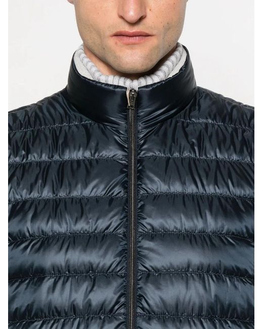 Herno Blue Nylon Down Vest for men