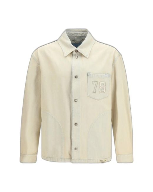 Golden Goose Deluxe Brand Natural "Journey M's" Denim Work Jacket Peter Bleach Laguna Wash for men