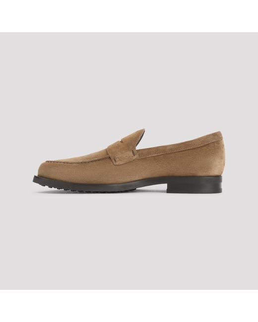 Tod's Natural Tabacco Suede Loafer for men