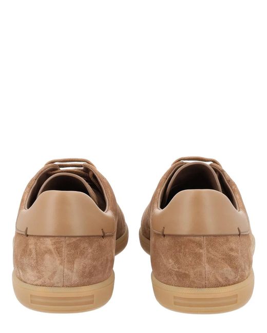 Zegna Brown Leather Sneaker for men