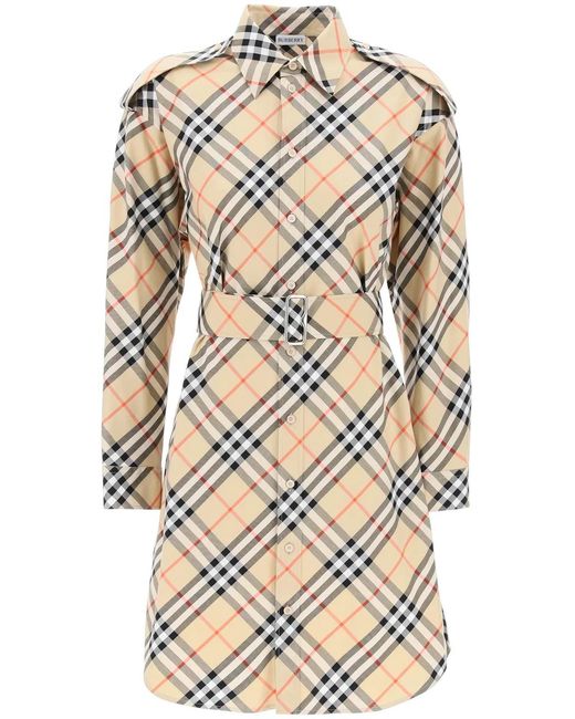 Burberry Natural Embroidered Cotton Dress
