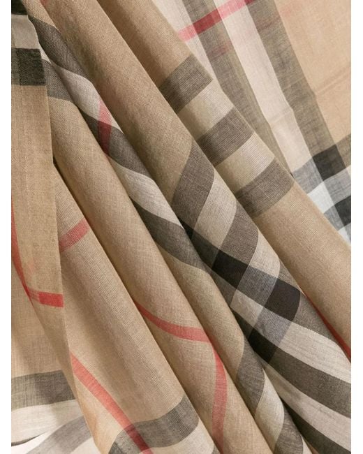 Burberry Natural Embroidered Wool Blend Foulard
