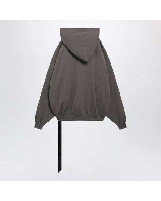 Rick Owens Gray Mountain Hunter Gravel Cotton Hoodie for men