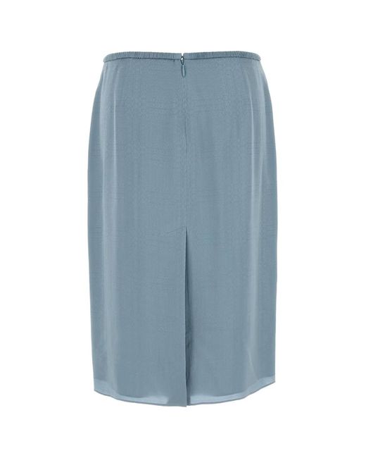 Gucci Blue Light Silk Skirt