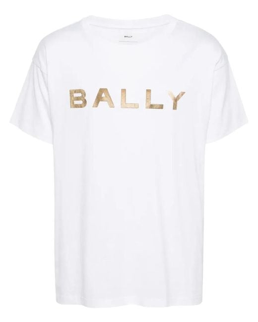 Bally White Cotton T-Shirts And Polos for men