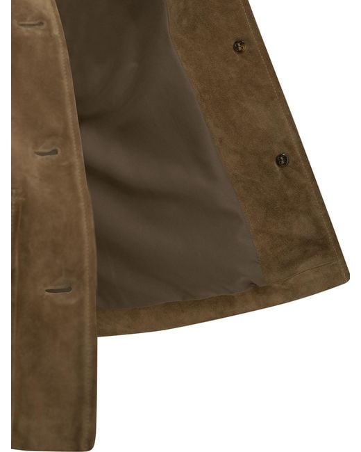 Semler Green Cow Leather Polyester Suede Jacket
