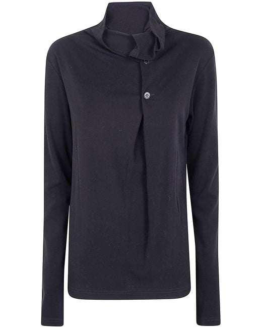 トップス y's cotton long sleeves with back button ys-yohji-yamamoto--Ka-Back-