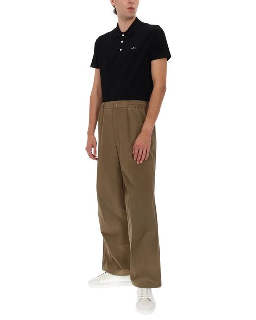 A.P.C. Brown Polyester-Cotton Trousers for men