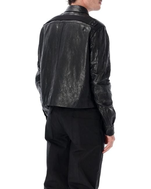 Rick Owens Black Alice Leather Jacket for men