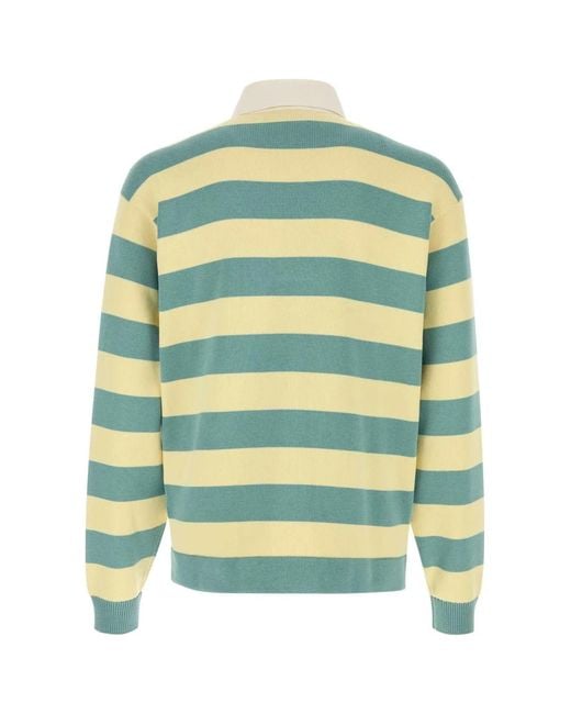 Gucci Green Embroidered Silk Blend Polo Shirt for men